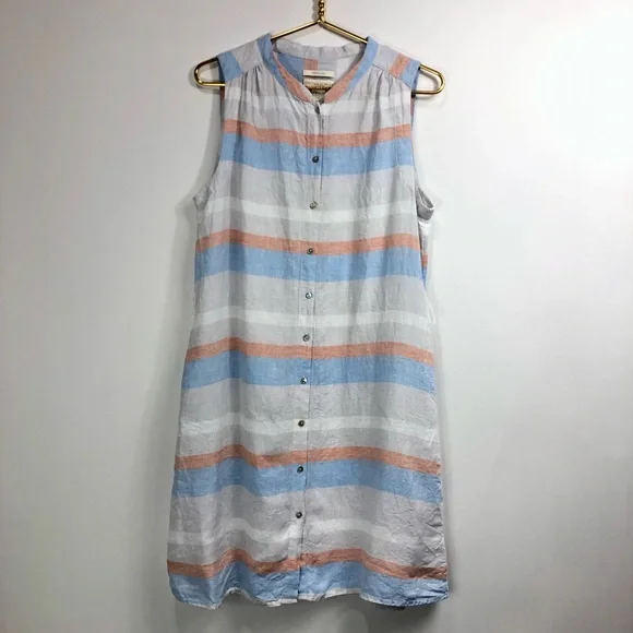 Cynthia Rowley | Dresses | Cynthia Rowley Linen Striped Shirt Dress Medium  | Poshmark